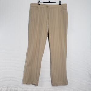 Courtenay Trouser Pants Womens 18 Brown Khaki Pinstripe Y2k Office Siren Career